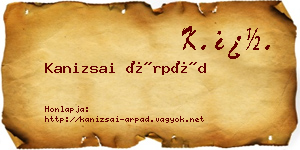 Kanizsai Árpád névjegykártya